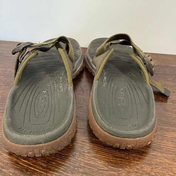 Keen Mens SOLR (Sand. Ocean. Lake. River) army green nylon strap sandal size 10 - Picture 7 of 10